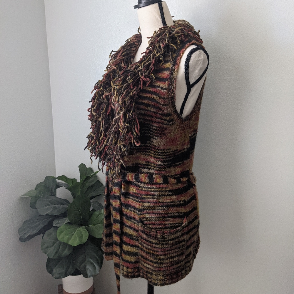 Vintage Sleeveless belted Cardigan